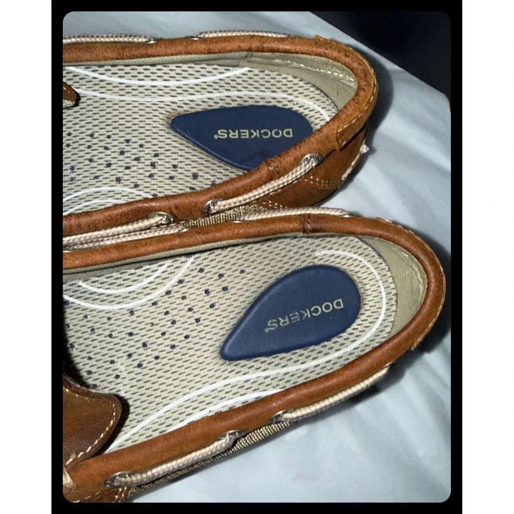 Dockers Boat Shoes‎ Mens 10 Brown Leather Slip On Casual Loafers